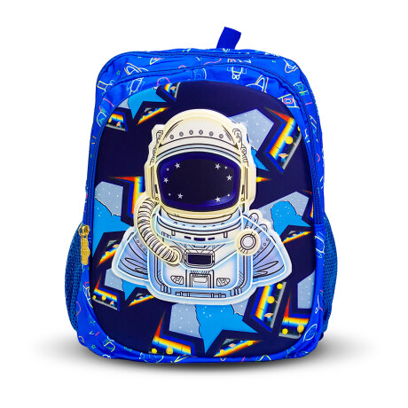 Mochila Escolar 3en1 Lunchera + Cartuchera Infantil Azul Astronauta