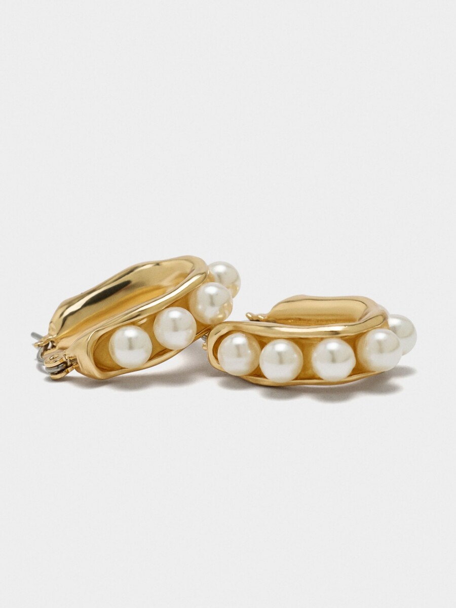 Aros Con Perlas blanco