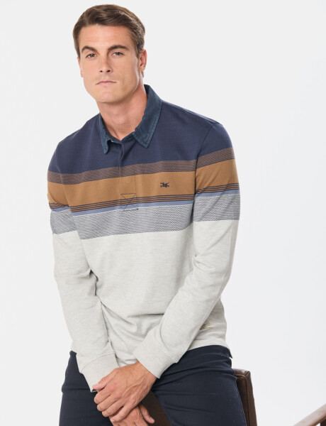 REMERA JERSEY RAYADA Gris
