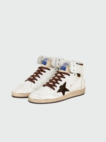Golden Goose-Botines de cuero, Sky Star Blanco