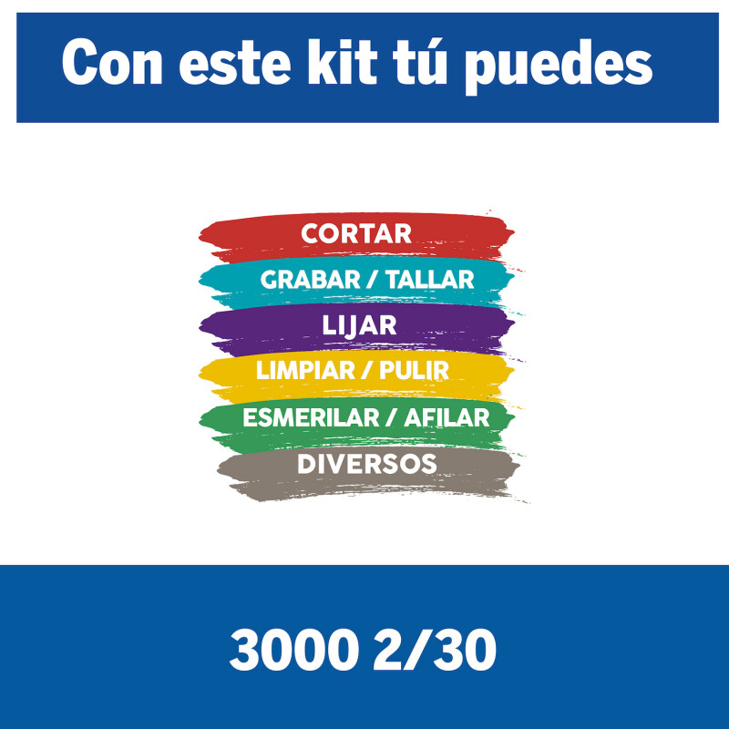 Minitorno Dremel 3000 con 2 acoplamientos y 30 accesorios 24 meses / Dremel Unica