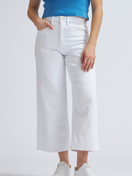 Pantalón de jean culotte Blanco