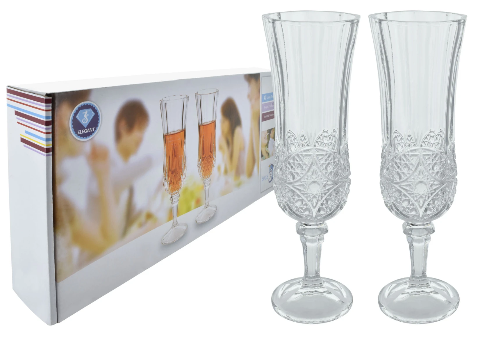 SET COPA CHAMPAGNE LABRADA X6 PCS 6X20CM 17890 Q8 