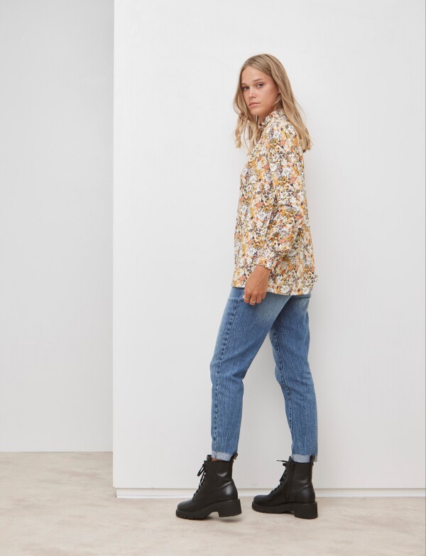 Blusa Flowers MOSTAZA/MULTI