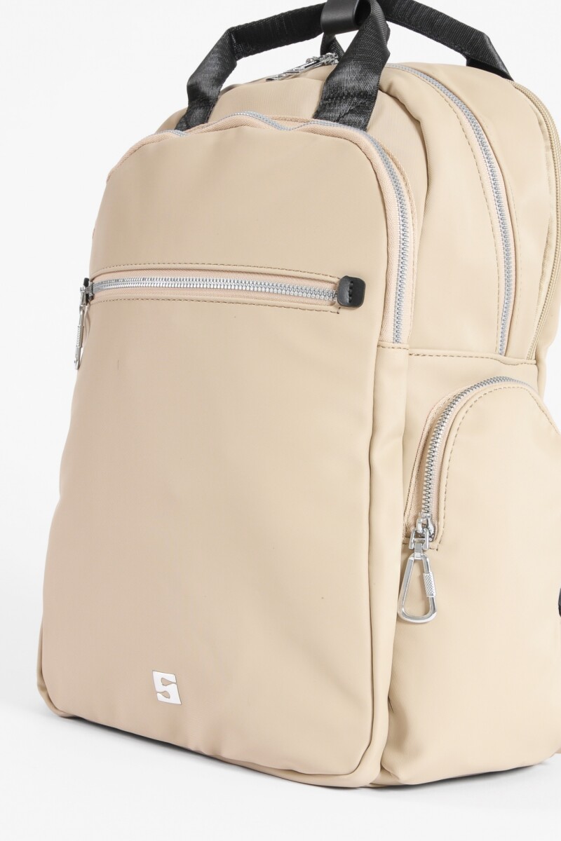 Mochila porta laptop beige