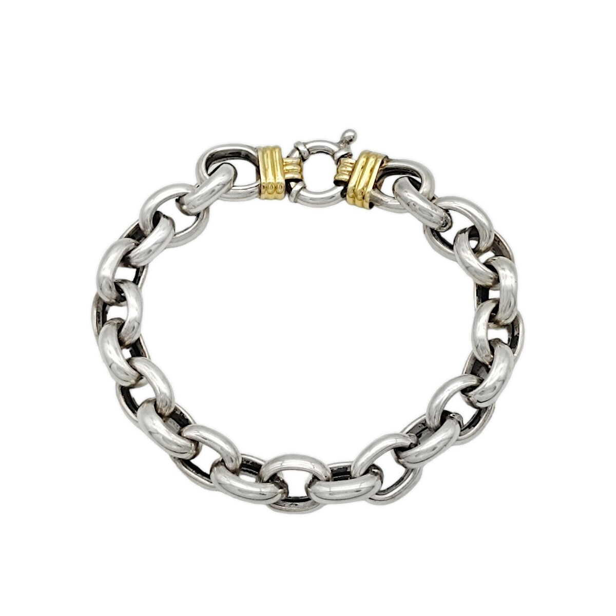 Pulsera Rolo-Plata y Oro-Sin piedra-PU5133 - sinpiedra 