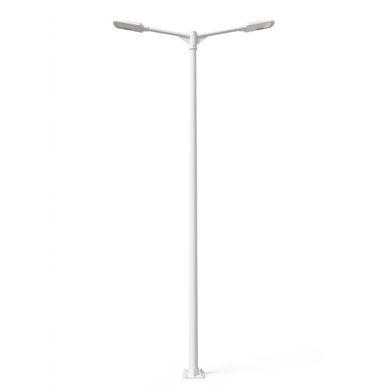 Columna 9mt con dos Brazos Blanca Columna 9mt con dos Brazos Blanca