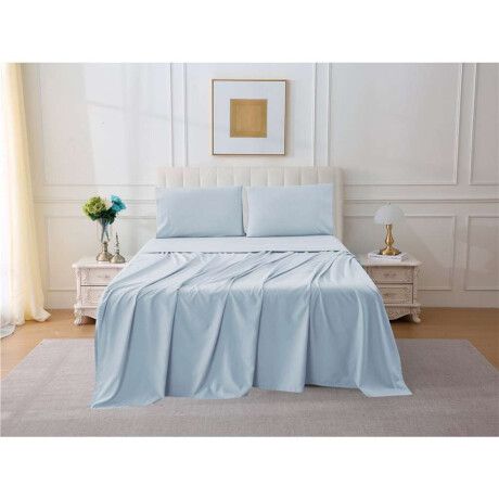 Jgo Sabana Alg 144H King 180X200+35Cm Azul