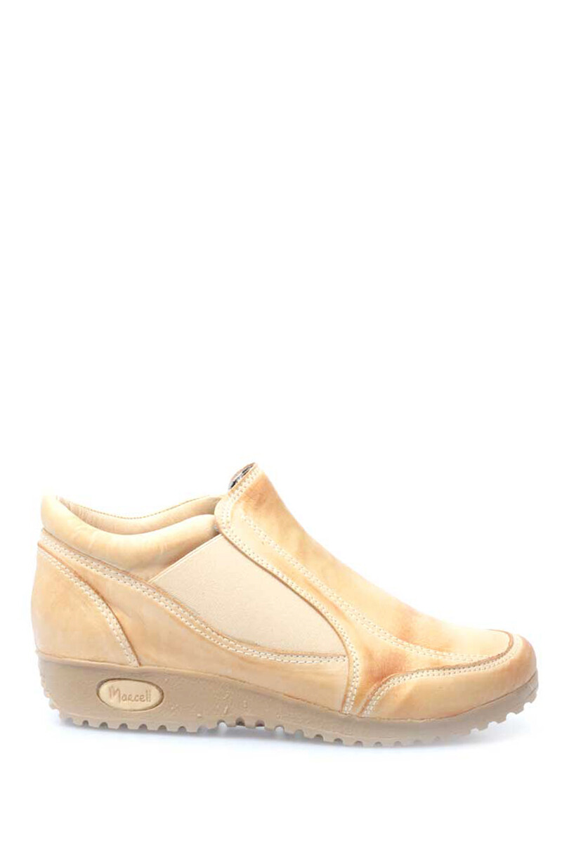 Zapato Bajo Con Elástico Cuero Natural