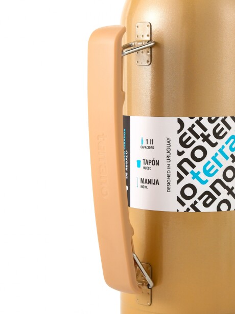 Set Acero 1Lt. Mate con Tapa Oro
