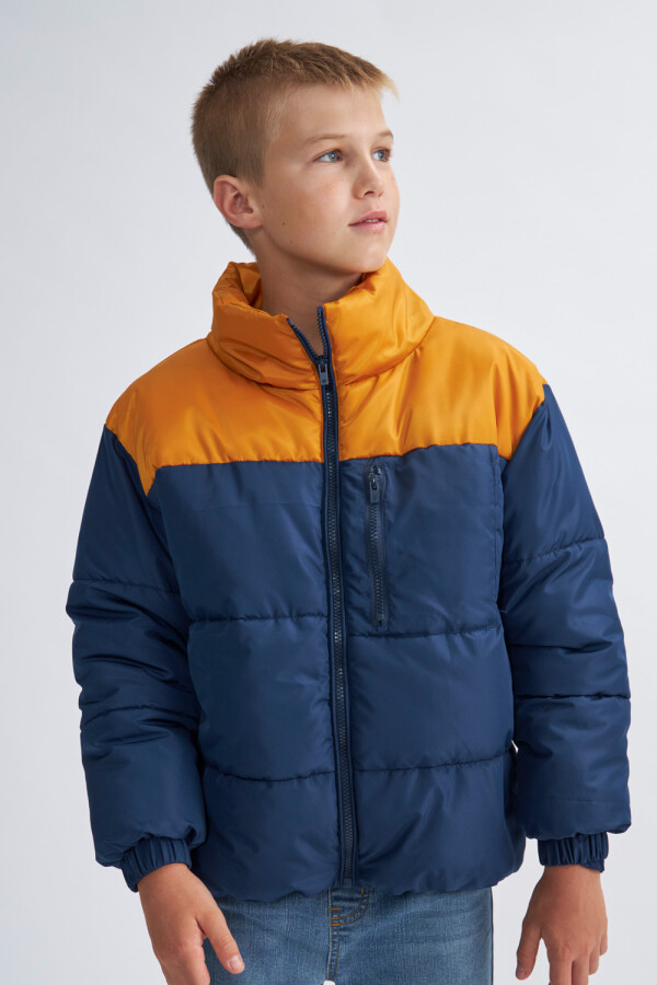 Campera de abrigo con cortes Azul