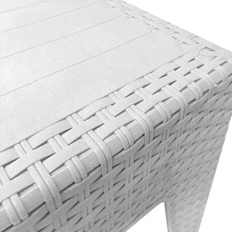 Mesa Ratona Auxiliar Jardín Patio Rattan Exterior UV Blanco