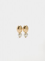 Pendientes Ovalados Con Perla blanco