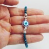 Pulsera de plata con cristales swarovski azules y ojo Turco Pulsera de plata con cristales swarovski azules y ojo Turco