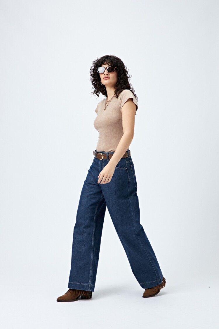 JEAN TISSU Azul