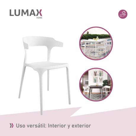 Silla Plastico Lumax Venezia Reforzada Apilable exterior Blanco