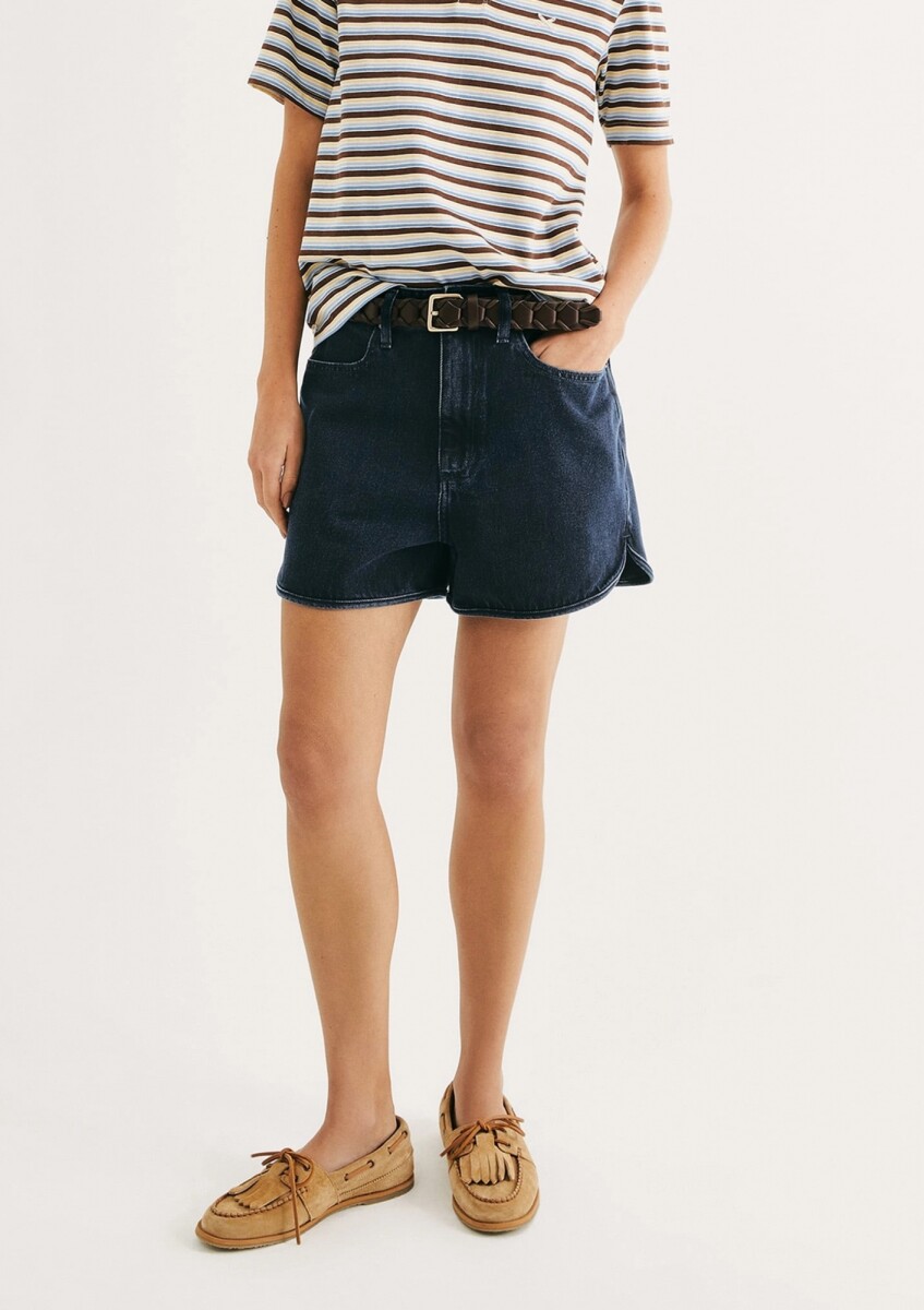 SHORT DE JEAN CINTURA BAJA - AZUL 