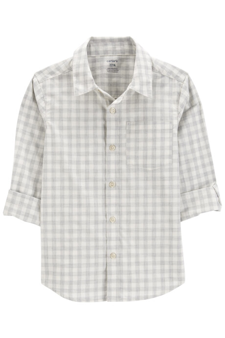 Camisa de popelina, diseño a cuadros Sin color