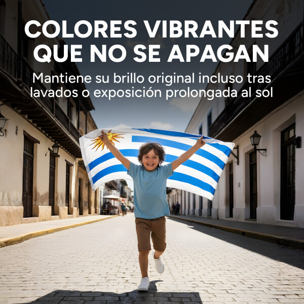 Bandera Pabellón Nacional de Uruguay Grande 120x180cm Color Blanco y Azul