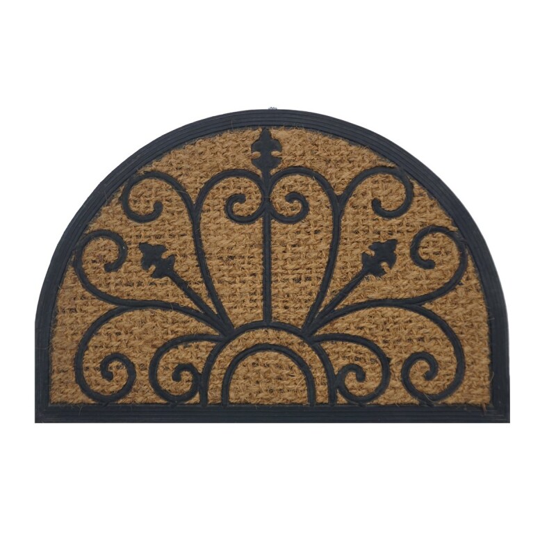 Felpudo Coco/Goma Semicírculo 40 x 60 cm Diseño Arabesco FELPUDO COCO/GOMA SEMICIRCULO 40X60CM H1CM ARABESCO