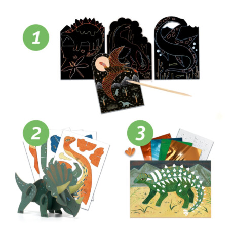Kit de Manualidad Djeco 6 manualidades Dino Box