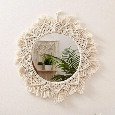 Espejo De Pared Macramé Bali Ø50cm Espejo De Pared Macramé Bali Ø50cm