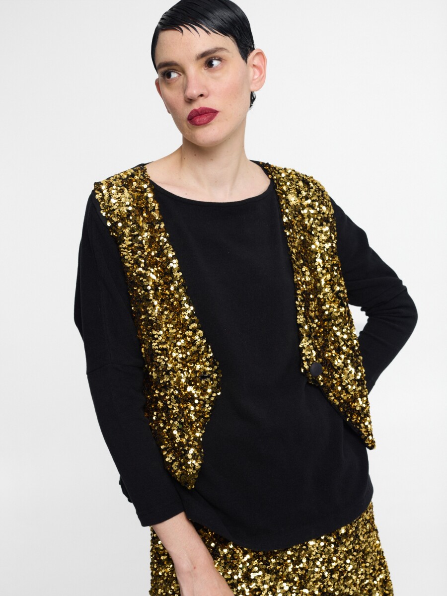 VEST DE LENTEJUELAS CON BOTON 