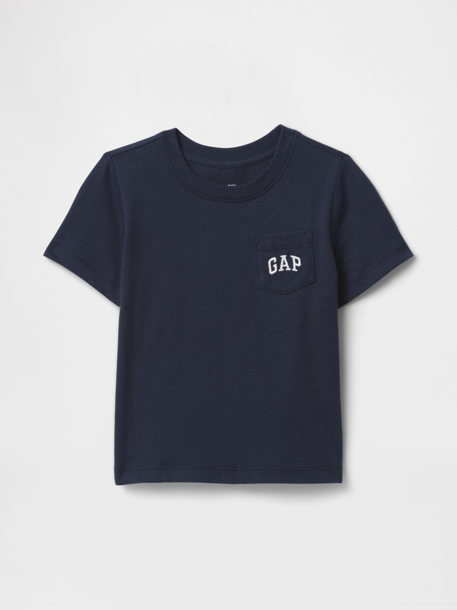 Remera Con Bolsillo Logo Gap Toddler Niño - Tapestry Navy 