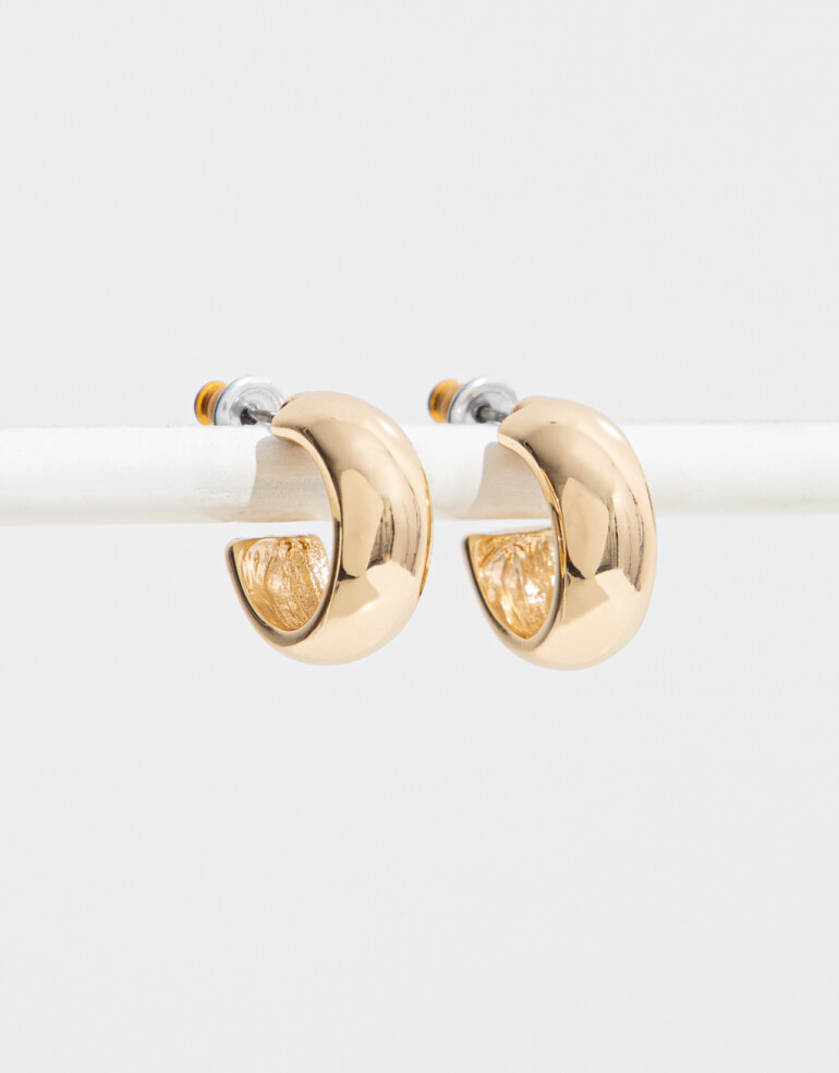 Aros Argollas Metal Argollas Bañadas En Oro - Dorado