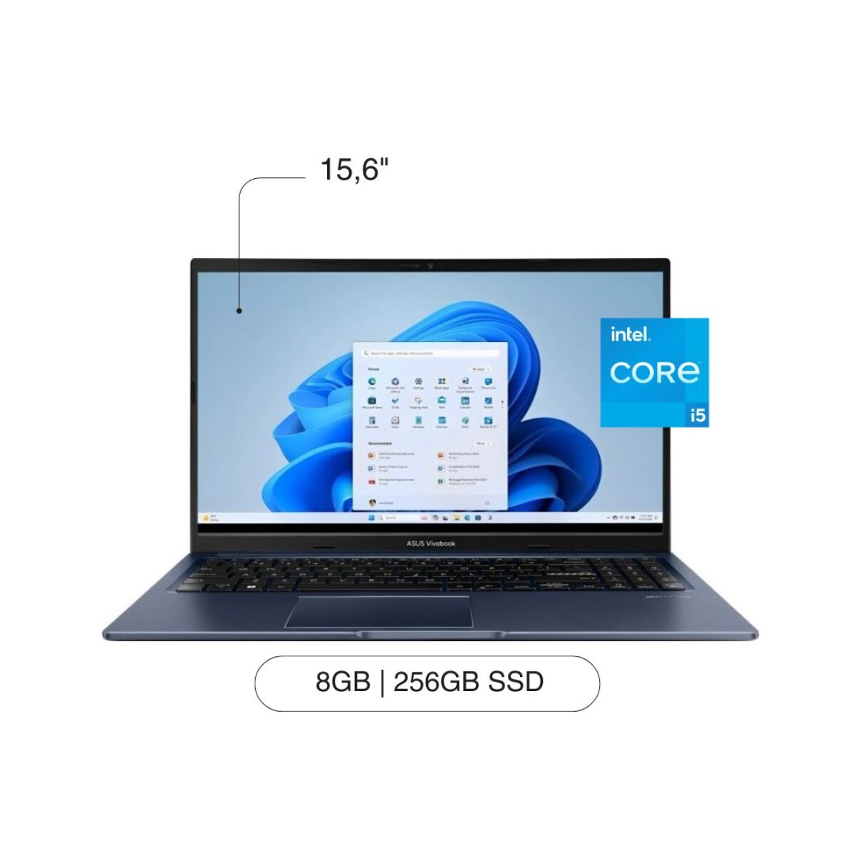 Notebook ASUS Vivobook F1504ZA 15.6' FHD 256GB / 8GB I5-1235U W11 Blue 