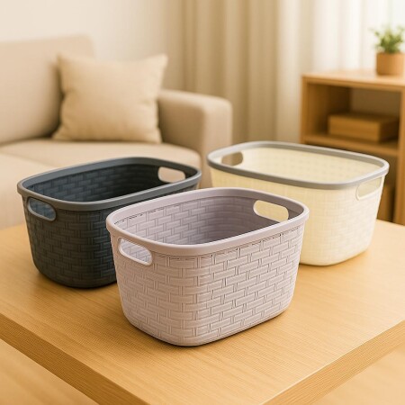 CESTO CANASTO ORGANIZADOR SIMIL RATTAN 29,8X20,4X13,8CM CESTO CANASTO ORGANIZADOR SIMIL RATTAN 29,8X20,4X13,8CM