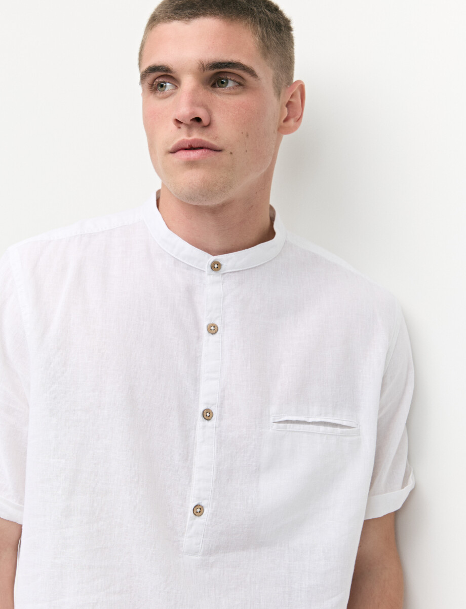 012405 CAMISA HARRINGTON LABEL Blanco