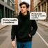 Canguro Buzo OverSize Capucha Cuello Frio Invierno Unisex Color Negro Talle L