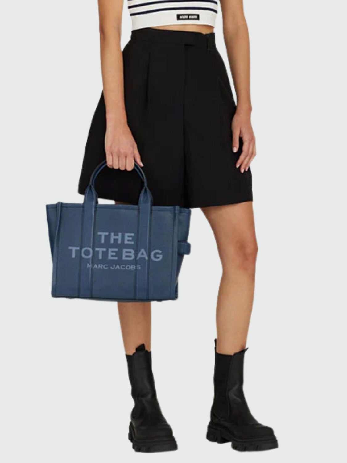MARC JACOBS - THE LEATHER MEDIUM TOTE BAG Azul