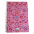 CUADERNO A5 DALI 70 HOJAS TAPA FLORES ROSADO FUERTE
