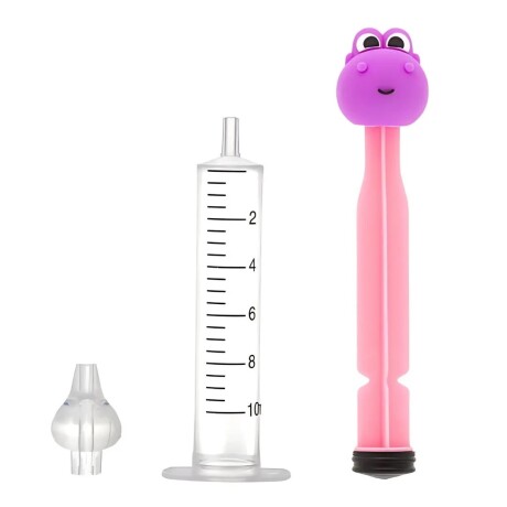 Jeringa lavado nasal Dino rosa