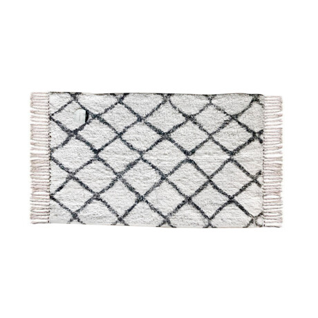Alfombra Decorativa Diseño Ondas Moderna Interior Blanco
