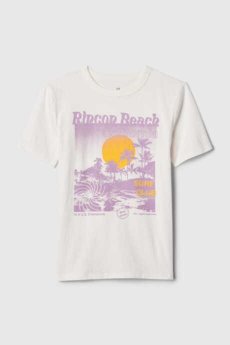 Remera Gràfico Manga Corta Niño New Off White Opt1
