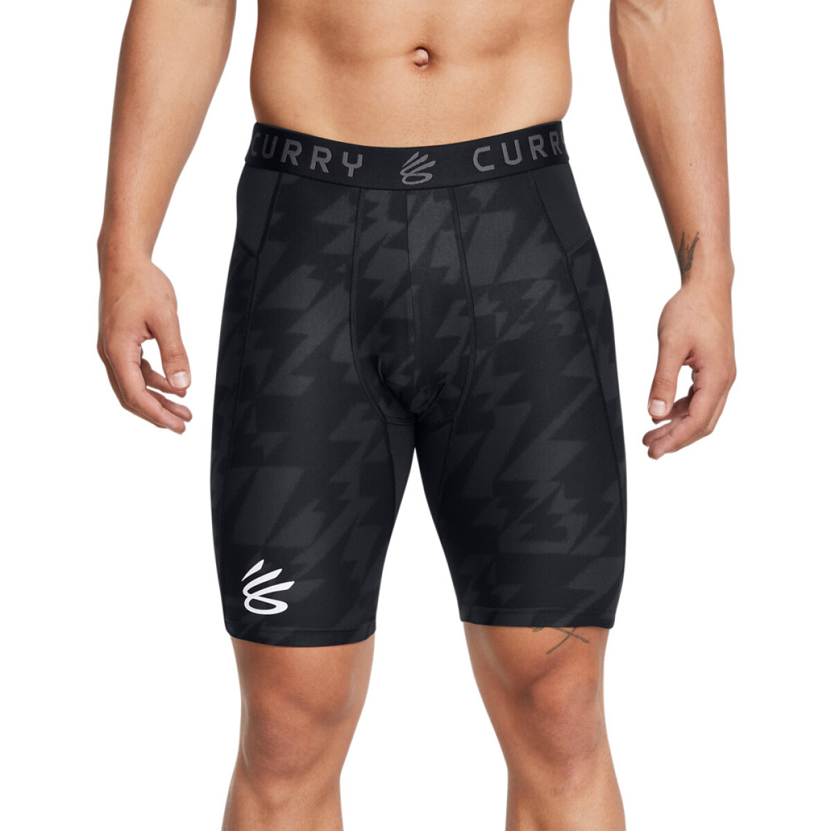 UA Curry HG Prtd Shorts-ORG - BLK-002 