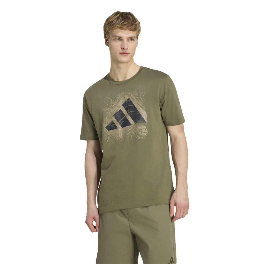 Remera de Hombre Adidas Nt Logo Verde Oliva
