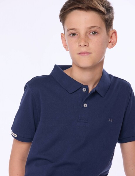 REMERA POLO PIQUE LISA Azul