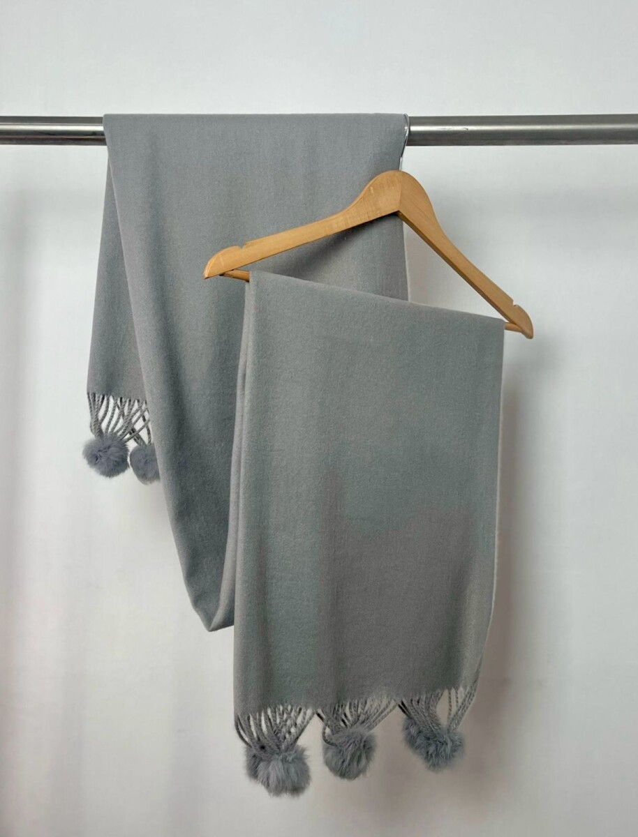 PASHMINA C/POM CONEJO - GRIS CL 