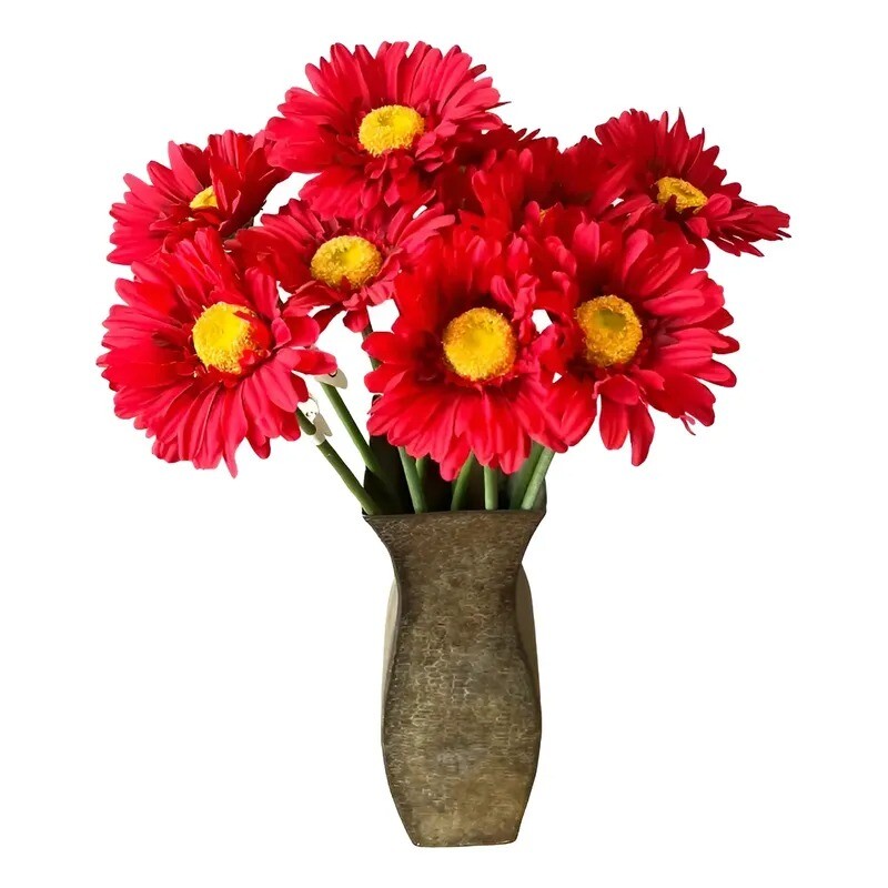 Flor Artificial Gerbera Roja Tallo Largo Flor Artificial Gerbera Roja Tallo Largo