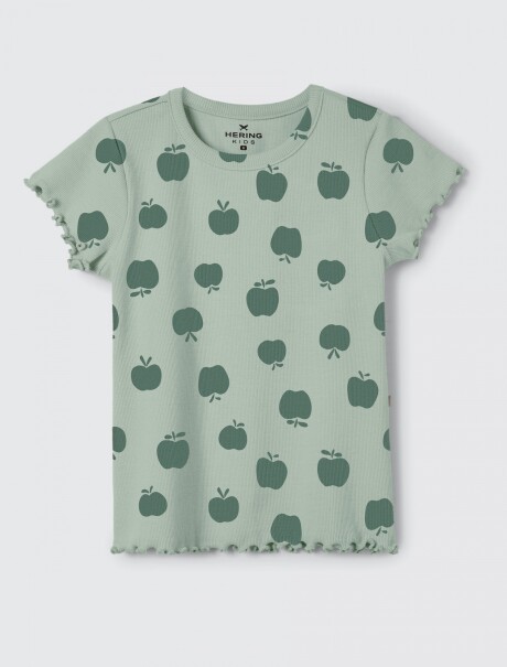 BLUSA MANGA CORTA INFANTIL CON ESTAMPADO VERDE