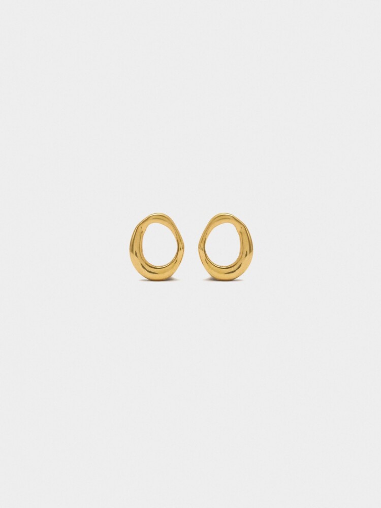 Pendientes Aros Irregulares - Acero Inoxidable dorado