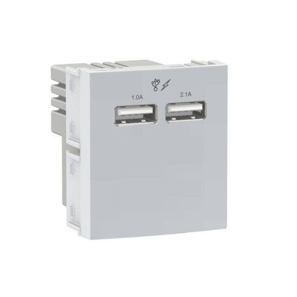 Mód. toma c/2 puertos USB 2.0 (2 mód.) blanco RO2056