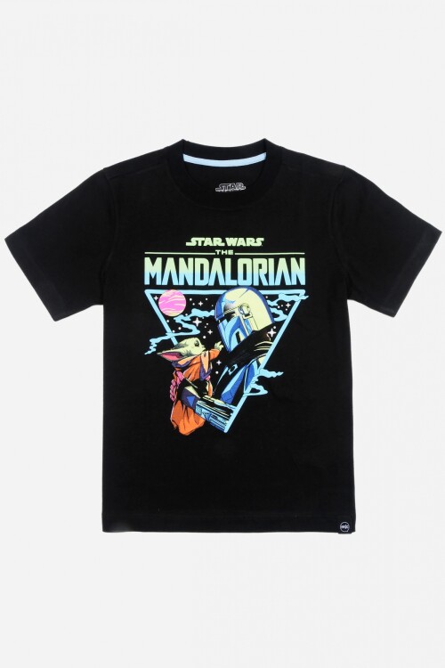 Camiseta niño Mandalorian NEGRO