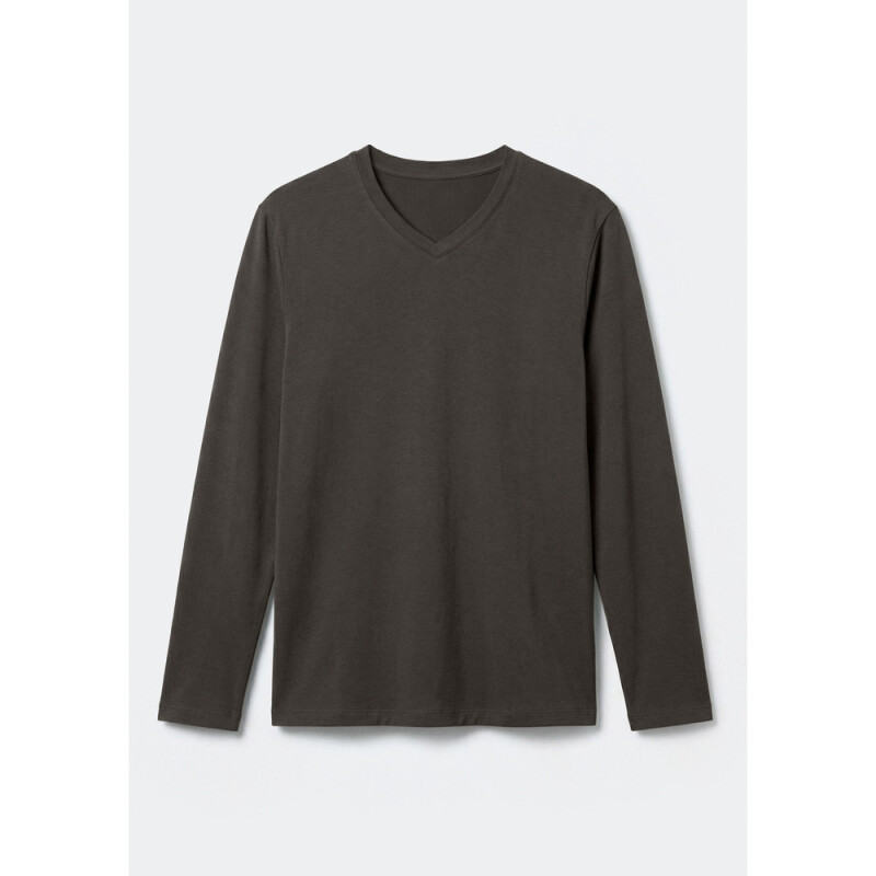 CAMISETA ML MASC CINZA ESCURO