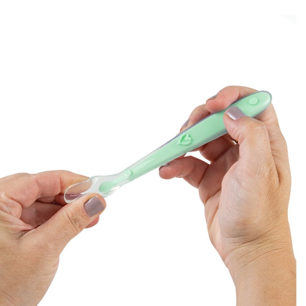 Set x2 cucharas clasicas silicona BUBA celeste verde