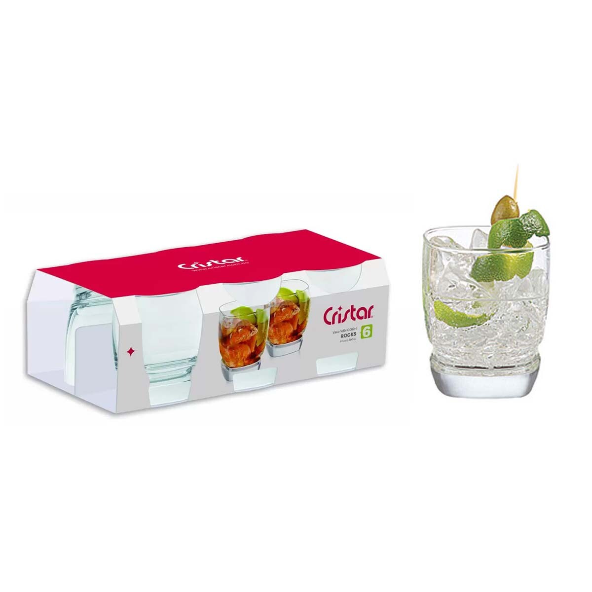 Set vasos Van Gogh rocks 285 ml x6 CRISTAR 